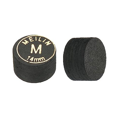 M METERXITY Pool Cue Tips - Laminated Billiard Cue Tips Multiple Layer Faux Leather Apply to Pool Cues/Snooker - size: 14mm, style: Medium