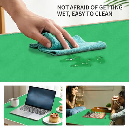 Square Large Tabletop Game Playmat,Used for Playing Poker,Mahjong,Playing Cards,and Role-Playing Games, with Thick Seam Edge,Waterproof,and Anti Slip(60 * 60cm*2mm) Green - color: 60*60*0.2cmGreen, size: 60*60*0.2cm