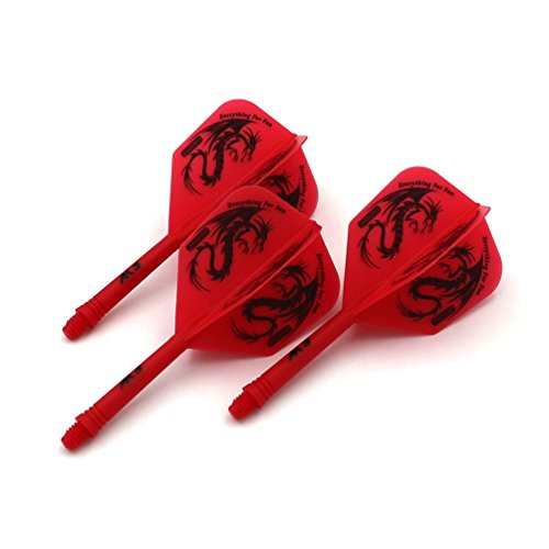 CUESOUL ROST Integrated Dart Flight and Shafts Meduim/Small/Large - color: Red Dragon, size: Size M-28mm