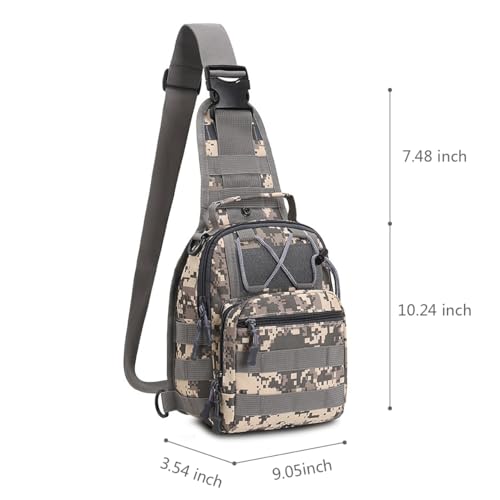 Viriber Tactical Backpack, Waterproof Military Cross-body Molle Sling Shoulder Backpack Chest Bag for Outdoor Every Day Carry Camouflage C - color: Camo C