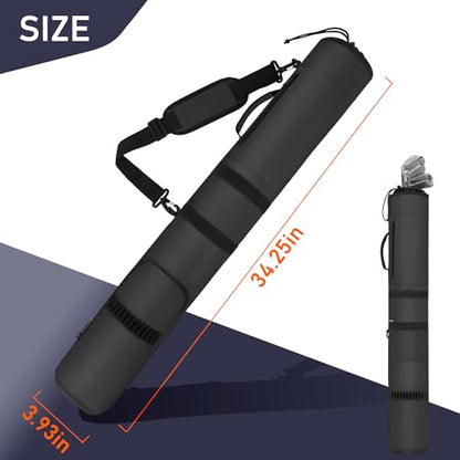 AKOZLIN Lightweight Golf Sunday Bag Golf Travel Carry Bag 3-6 Clubs Foldable Small Golf Bag with Shoulder Strap Black - color: Black