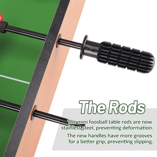 WIN.MAX Mini Foosball Table (Upgrade) 20-Inch Foosball Table Adult Size Top Football/Soccer Game Table Easy to Store