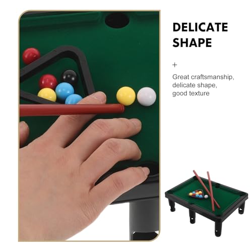 VOSAREA Mini Pool Table Game Set for Kids, Tabletop Billiards with Balls Cue Sticks Triangle Rack - Portable Miniature Pool Table for Home Party Game Night