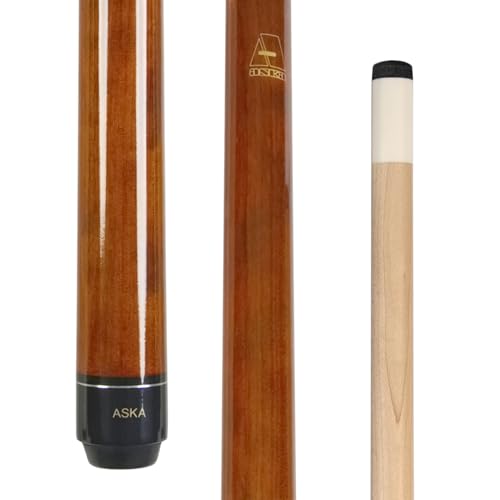 ASKA Short Kids Cue Stick, Canadian Hard Rock Maple, 13mm Hard Tip - color: 42-inches Brown, Wrap (LECN42BRN)