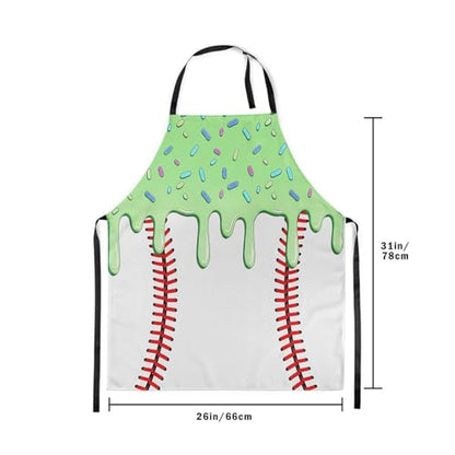 Castle Fairy Ice Cream Drip Baseball Kids Kitchen Apron - color: Green
