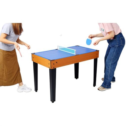 5-in-1 Multi Game Table, 43 Inch Indoor Sports Arcade Table with Foosball, Pool Billiards, Table Tennis, Push Hockey & Basketball, Complete Accessories Included for Kids, Teens & Family Game Ro