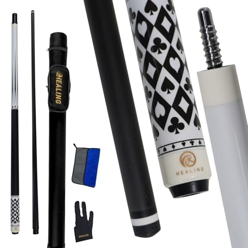 58" 19-20oz 2-Piece Carbon Pool Cue Stick 11.8mm Tip Billiard Carbon Fiber Clue, Billiard Supplies 1/2 Joint Handmade Straight Fit Ball/Black Eight, Nine Balls 19-20oz (Play Cue) - color: White
