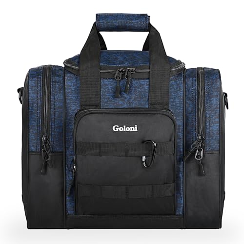 Goloni 1 Ball Bowling Bag for Men, Durable Bowling Tote with Padded Holder & Ventilated Shoe Compartment (Fits Size 14) - color: Blue