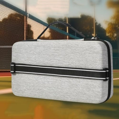 Hard Shell Pickleball Racket Bag, EVA Shock-Resistant Case for 2 Paddles and 4 Balls, Portable Storage with Adjustable Strap for Tennis and Table Tennis - size: Gray