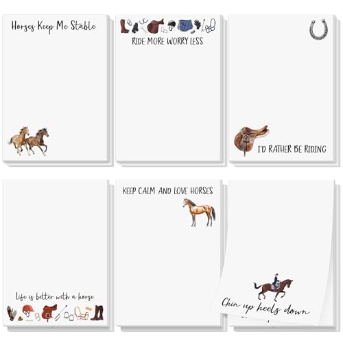 Ctosree 12 Pcs Sport Sticky Notes Paper Memo Pads for Locker Notes, to Do Lists, School Office Home, Gifts for Sport Lovers & Team Rewards (Equestrian) - style: Equestrian