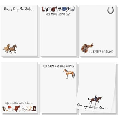 Ctosree 12 Pcs Sport Sticky Notes Paper Memo Pads for Locker Notes, to Do Lists, School Office Home, Gifts for Sport Lovers & Team Rewards (Equestrian) - style: Equestrian