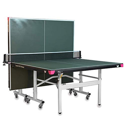 Butterfly Easifold DX 22 Table Tennis Table - 3 Year Warranty Ping Pong Table - 10 Minute Quick Assembly - Folding with Wheels - Compact Storage Ping Pong Table - color: 22mm Green