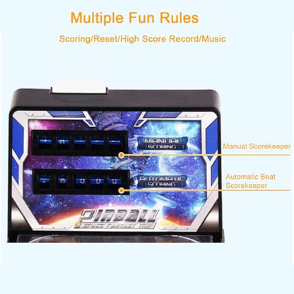 Classic Retro Pinball Machine Game, Mini Electronic Arcade Toy with Scorekeeper, Fun Tabletop Puzzle Pinball Game for All Ages, Christmas Party Gift