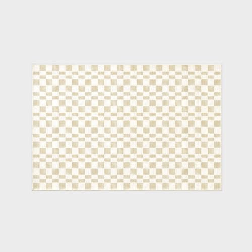 EVERGRACE Checkered Plaid Area Rug 6x9, Soft Faux Wool Rugs Washable Anti Slip Rugs Large Rug Carpet for Entryway Bedroom Living Room Hallway Kitchen Dining Room and Laundry Room, Beige - color: Beige, size: 6' x 9' (Rectangular)