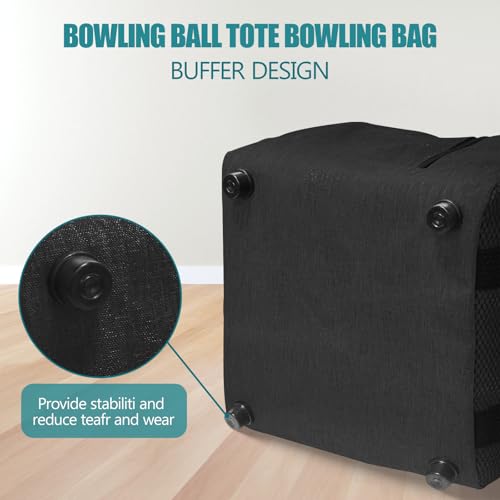 Colaxi Bowling Ball Bag Single Bowling Tote – Oxford Cloth Carry Case for 1 Ball, Fits Size 10, Lightweight with Foam Holder, Front Mesh Pocket – for Gym Outdoor Sports – 8.66 x 8.66 x 8.66 Inch