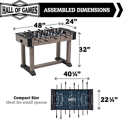 Hall of Games Foosball Tables Multiple Styles, Soccer with Durable & Stylish Designs with Tabletop Sports Soccer Balls, Perfect for Family Game Rooms | Multiple Styles - style: 48" - Charleston