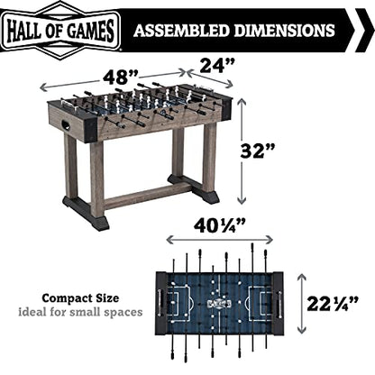 Hall of Games Foosball Tables Multiple Styles, Soccer with Durable & Stylish Designs with Tabletop Sports Soccer Balls, Perfect for Family Game Rooms | Multiple Styles - style: 48" - Charleston