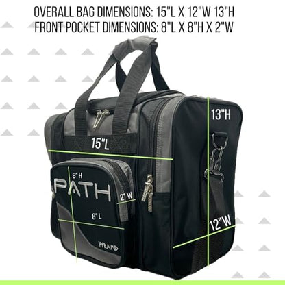 Pyramid Path Pro Deluxe Single Bowling Ball Tote - Holds One Ball, One Pair Shoes Up to Mens 15 - color: Silver