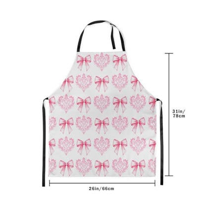 Manfei Blue Bowknot Kids Kitchen Apron - color: Light Pink