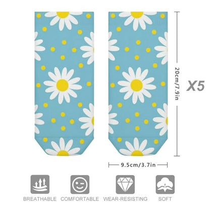 5 Pairs Women’s Low Cut Ankle Socks, Soft Athletic No Show for Running Yoga Daily Wear - color: Picture (11)