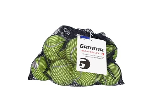 Gamma Sports Pressureless Tennis Balls Box - Ideal for Practice, Teaching, and Training with High-Visbility Felt - Indoor and Outdoor Court Play - 48 and 75 Pack Sizes - size: New Bag of 10