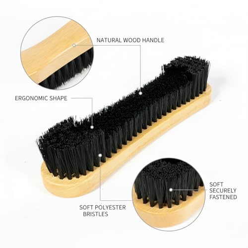 Billiard Table Felt Cleaning Brush with Soft Polyester Bristles and Wooden Handle for Pool Table Maintenance - size: 10.24 x 2.36 x 1.18 in