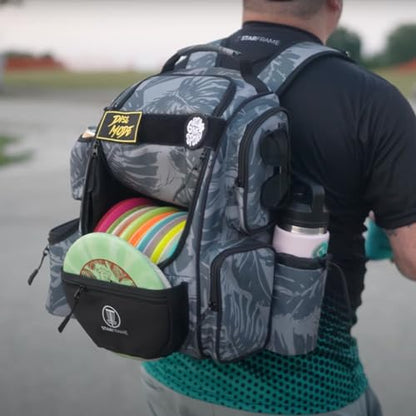 STAR FRAME Beast Disc Golf Bag With Cooler | 25+ Disc Frisbee Golf Backpack | 3-Can Insulated Cooler | Light Durable Gray Men Women Disc Golf Bag | Huge Storage & 12oz Can Holders - color: Gray