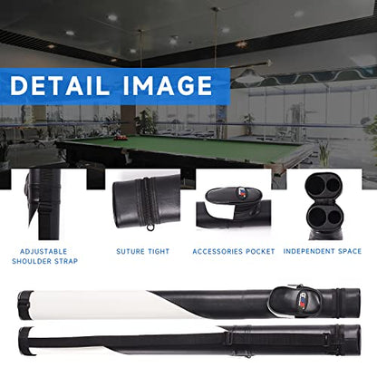 GSE Games & Sports Expert Billiard Cue Cases, 1x1 Deluxe Hard Billiard Pool Cue Stick Carrying Case, Pool Billiards Accessories (Several Colors Available) - color: Deluxe - Black/White