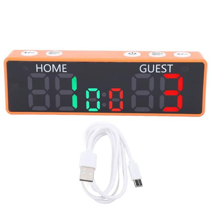 Mini Digital Scoreboard 6 Digits Battery Powered with Buzzer Portable Tabletop Scoreboard for Board Games Chess USB C Rechargeable ABS Material