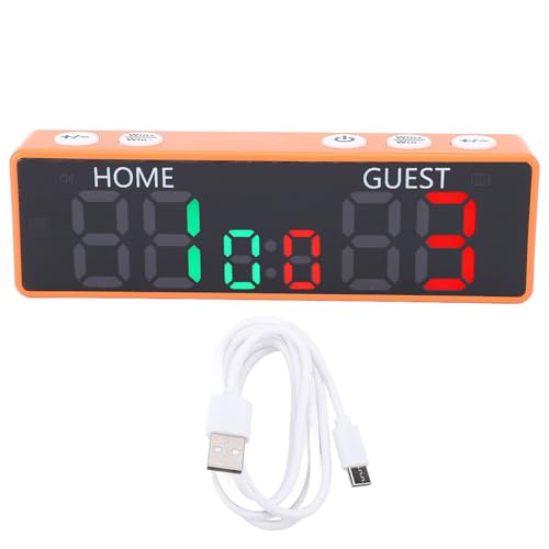 Compact Tabletop Digital Score Keeper 6 Digits Battery Powered for Table Tennis and Shuffleboard Games