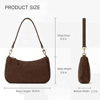 VODIU Clutch Tote Handbags with 2 Removable Straps and Zipper Closure Crossbody Bags Shoulder Purse Handbag for Women - color: Yg-brown