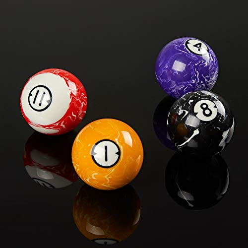 Collapsar Deluxe 2-1/4" Billiard Pool Balls Marble-Swirl Style Billiards Ball Complete 16 Ball Set (Several Style Available) - style: White Marble With Black Triangle