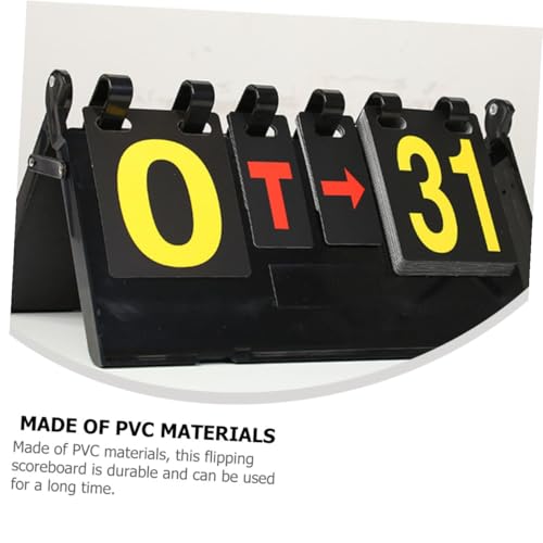Kisangel Portable Flip Scoreboard for Sports Games PVC Tabletop Scorekeeper for Basketball Tennis Badminton Baseball Easy to Use and Clean Digit Display
