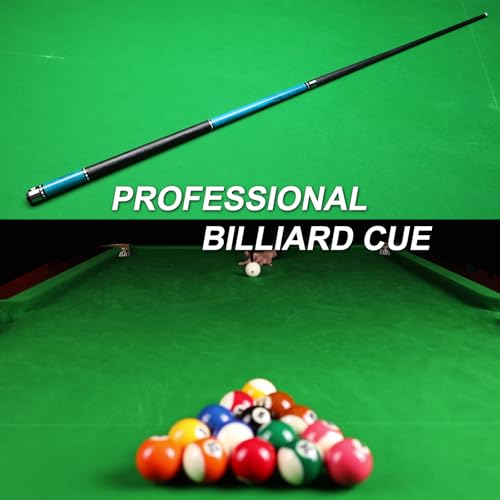 Carbon Fiber Pool Cue Stick 20-21 oz, Professional 13mm Rainbow Tip, 3/8 * 8 Joint, Includes Cue Case, Joint Protectors, Cue Chalks and Gloves - color: CQ-BLUE-20