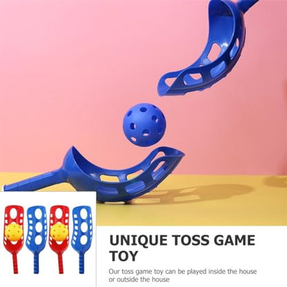 Kids Scoop Ball Game Outdoor Toys Sports Toss Game with 4 Scoops and 2 Balls for Backyard Beach Camping Family Gatherings