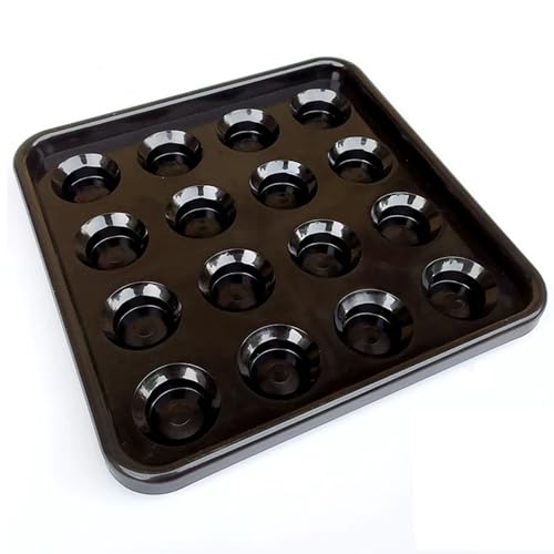 Standard Pool Billiard Ball Tray for 16 Balls, 2 1/4-Inch Black Plastic Pool Ball Carrying Tray for Billiard Pool Table - color: 01