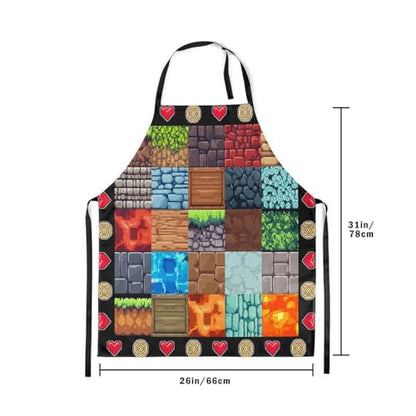 Castle Fairy Basketball Kitchen Apron - color: Game Plaid