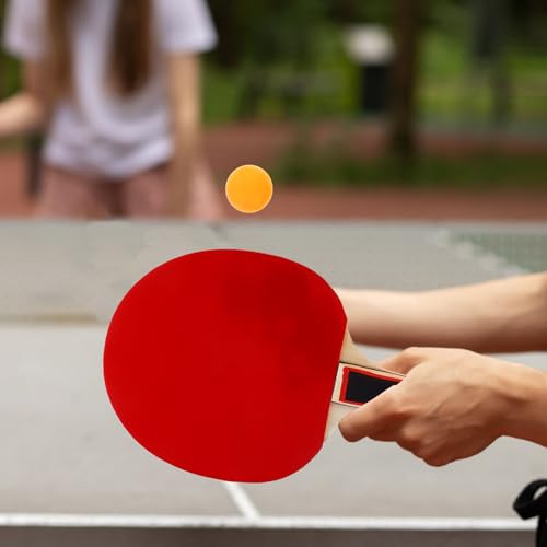 Table Tennis Paddle Set with Non-Skid Wood Racket and Lightweight Portable Balls for Outdoor Training and Interactive Play