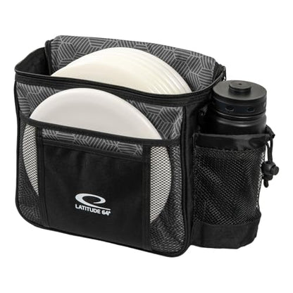 Latitude 64 Slim HEX Shoulder Bag | Lightweight Disc Golf Bag with Putter Pocket | Durable HEX Pattern Nylon Material | Compact Storage for Casual Rounds & Practice | Holds Up to 8 Discs - color: Gray