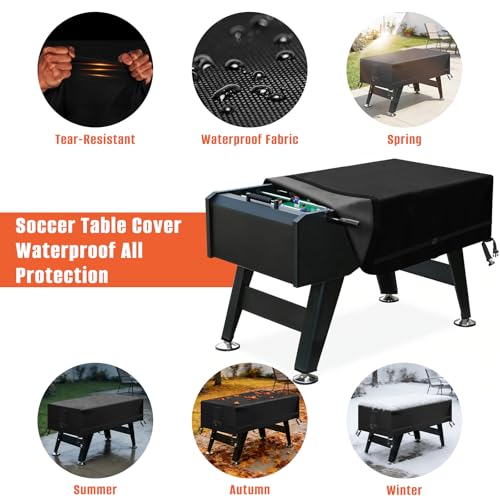 Kovshuiwe Foosball Table Cover Outdoor Waterproof Soccer Table Cover Heavy Duty Rectangular Patio Football Game 58"x52"x30"(LxWxH ) - size: 58"Lx52"Wx30"H