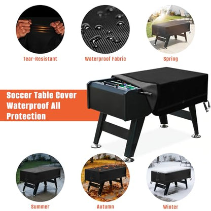 Kovshuiwe Foosball Table Cover Outdoor Waterproof Soccer Table Cover Heavy Duty Rectangular Patio Football Game 58"x52"x30"(LxWxH ) - size: 58"Lx52"Wx30"H