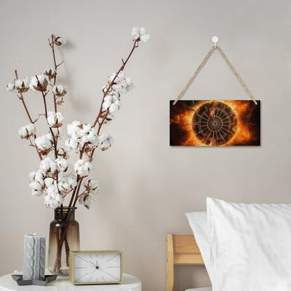 GBNMQED Dart BoardHandcrafted Wooden Wall Hanging Decor Rustic Home Decor Features Natural Jute Rope