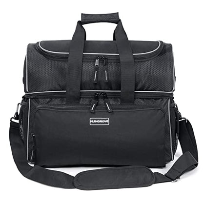 Mangrove 2 Ball Bowling Bag - Double Bowling Ball Bag with Dual Padded Holder & Mutiple Pockets - Fits Shoes Up to Mens Size 16 and Accessories