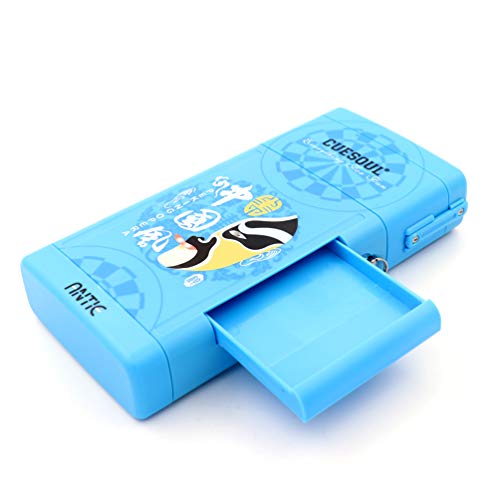 CUESOUL ANTIE Hard Dart Case with Peking Opera Mask Design and Dart Flights Case for Your Choice - color: Dart Case-Blue