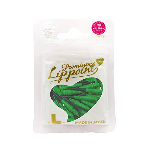L-style Premium Lippoint - Soft Tip Dart Points - Regular Length - color: Black/Green 2-Tone
