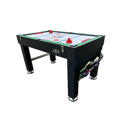 KICK Morpheus 55" 5-in-1 Multi-Game Table – Foosball, Billiards/Pool, Ping Pong, Glide Hockey, and Basketball - color: Black
