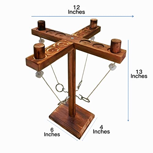 Ring toss Games Ring Hook Toss Game, Wooden Hook Tossing Game Interactive Outdoor Toys and Games for Family and Friends