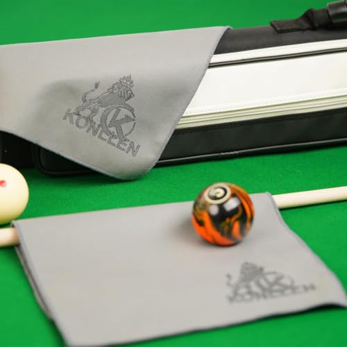 KONLLEN Billiards Billiard cue Towel - 100% Cotton Black 8-Ball Pool Cue Clean Towel Maintenance Accessories Cleaning Set Shaft Wax + Cleaning Powder + - color: Gray