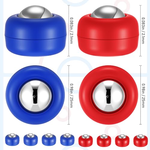 Gejoy Mini Shuffleboard Replacement Puck Tabletop Equipment Rollers Set Shuffleboard Curling Accessories - color: Red, Blue