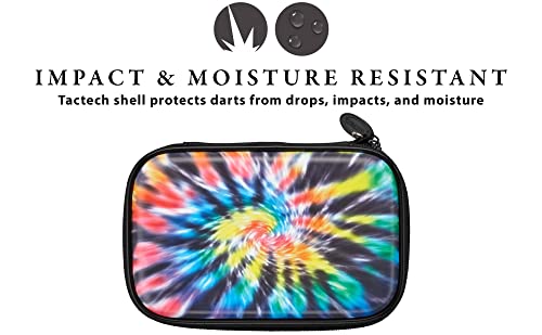 Casemaster by GLD Products Sentinel 6 Dart Case, Holds Extra Accessories, Tips, Shafts and Flights, Compatible with Steel Tip and Soft Tip Darts, Impact & Water Resistant Tactech Shell, Tie Dye - color: Tie Dye